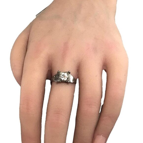 Vintage Cleinman and Sons Ring Silver Tone Signed Adjustable Size 40s 50s - Picture 1 of 4